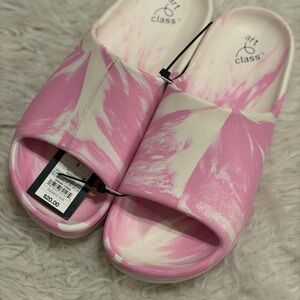 Art Class Pink and white Slide Sandals